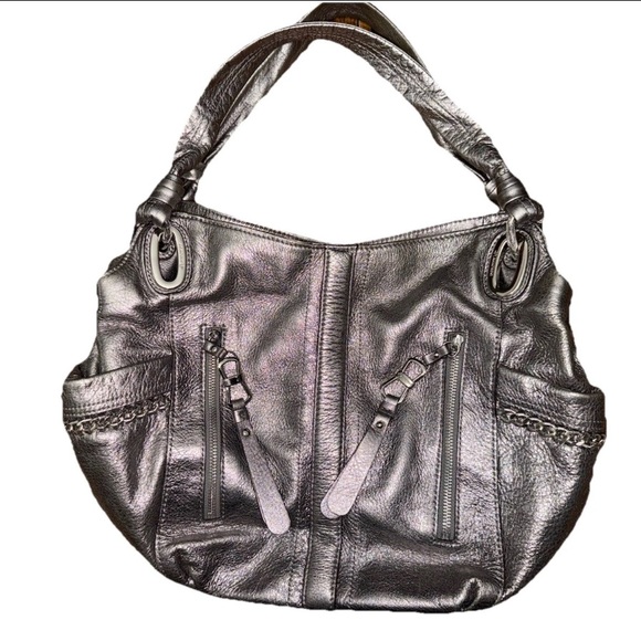 B Makowsky Handbag Copper Colored Leather Large Shoulder Bag